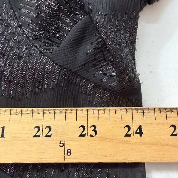 Lane Bryant  Plus Black Sheer Metallic Chevron Blouse Holiday– Women’s 18/20 - Picture 10 of 11